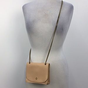 Madewell Cream Leather Crossbody Clutch